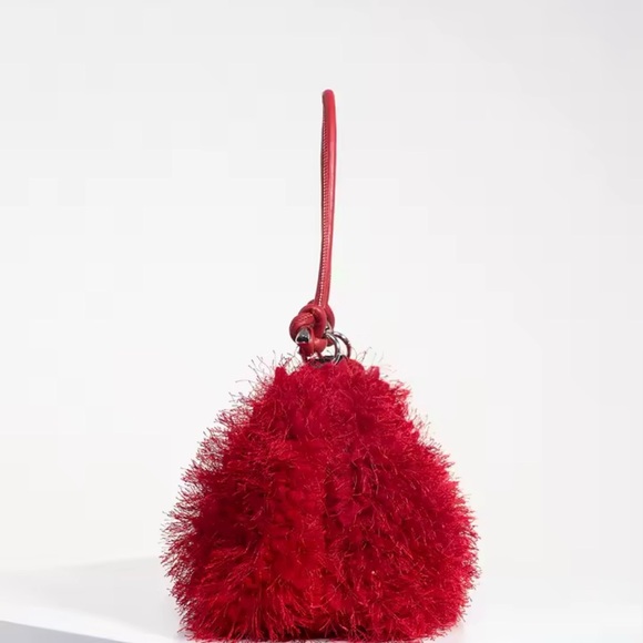 Red or Black Furry Women's Bag - Picture 3 of 7